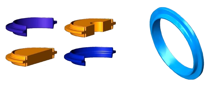 Opções de anel de vedação FlangeTec — seções de transição, orifício, cego, isolante e subsea