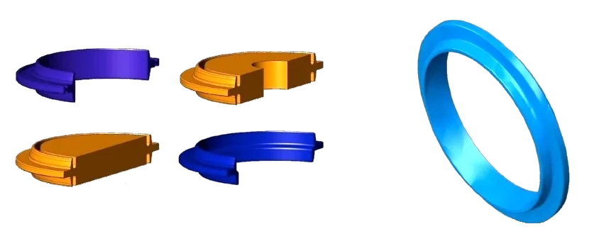 Opções de anel de vedação FlangeTec — seções de transição, orifício, cego, isolante e subsea
