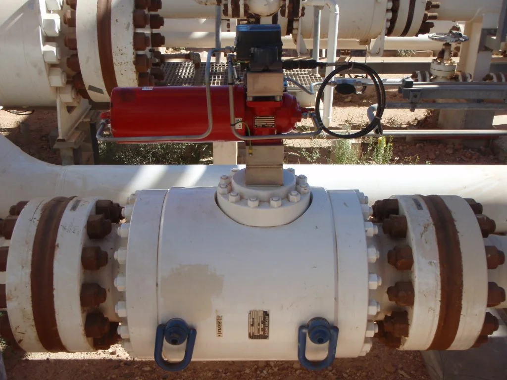 Válvula de fluxo axial N-Line em aplicação de campo
